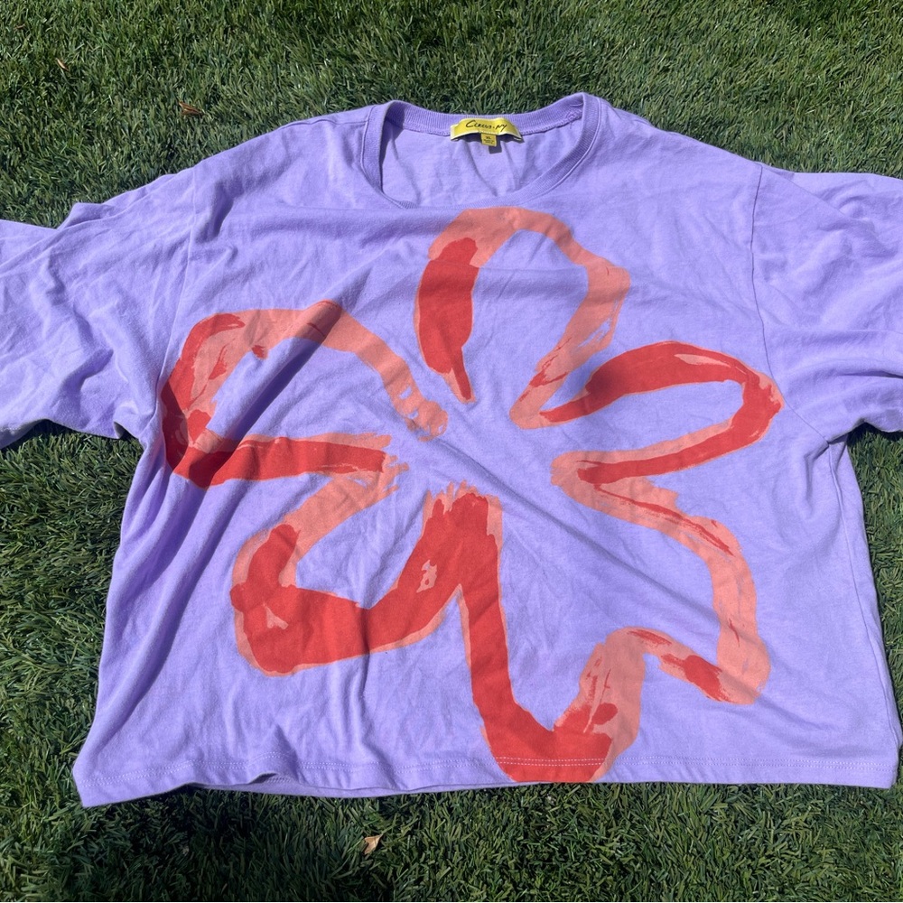 New Purple and Red Graphic Short Sleeve Tee